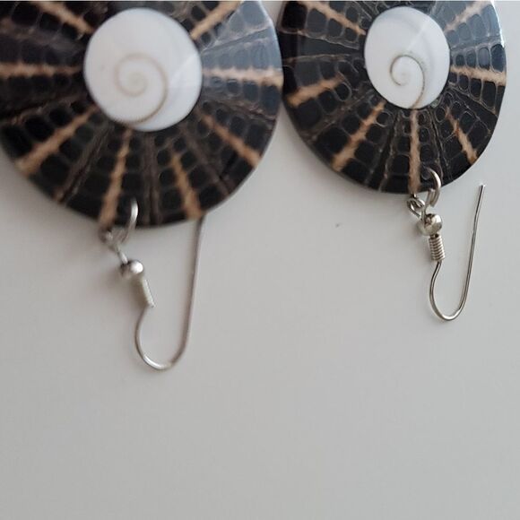 Earrings Geometric Circle Shell Earrings #0338 - Picture 3 of 11